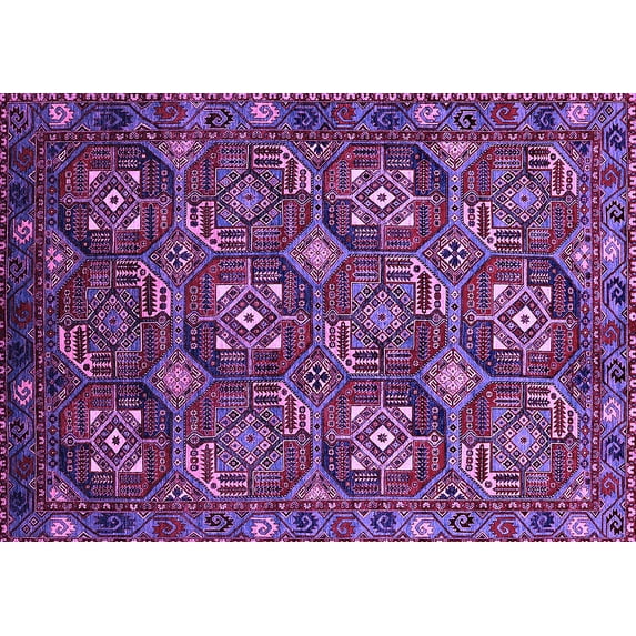 Ahgly Company Indoor Rectangle Oriental Purple Industrial Area Rugs, 2' x 3'