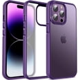 thumbnail image 7 of Casus Frosted Matte Silicone Frame Shockproof Case for Apple iPhone 14 Pro - Purple, 7 of 7