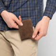 thumbnail image 5 of PU Leather Wallet for Men, Slim Leather Bifold Design，Genuine Leather ID Window Card Case, RFID Blocking Wallet with 6 Slots, Brown, 5 of 9