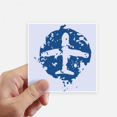 thumbnail image 1 of Blue Plane Design Illustration Pattern Sticker Square Waterproof Stickers Wallpaper Car Decal, 1 of 1