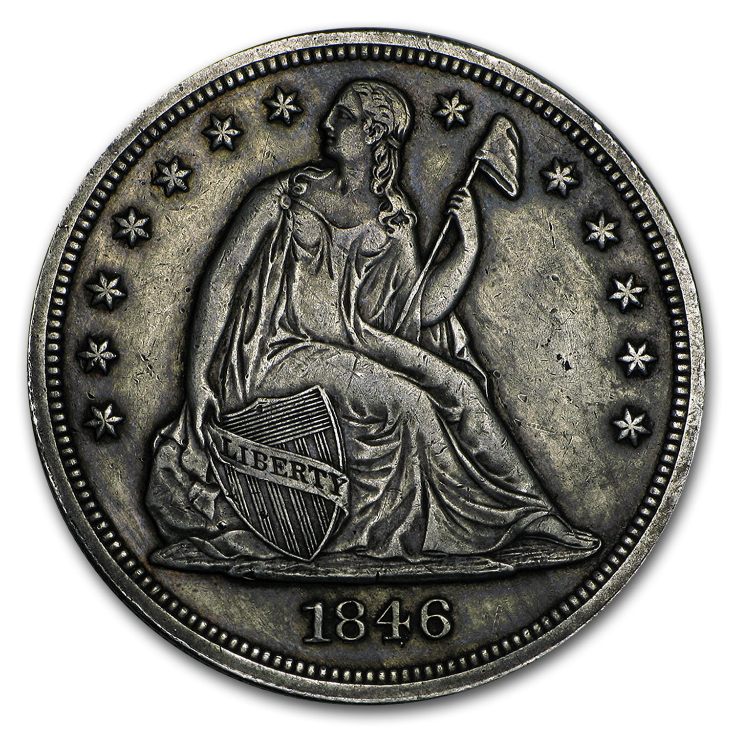 1846 Liberty Seated Dollar XF