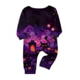 thumbnail image 4 of Racifhz Family Matching Pajamas Halloween Loungewear Set Long Sleeve Top and Pants Cozy Sleepwear Print Nightwear for Autumn Fall Holiday Party Family Gathering Outfits, 4 of 6