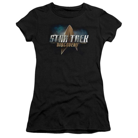 Star Trek Discovery Discovery Logo Junior Women's Sheer T-Shirt Black