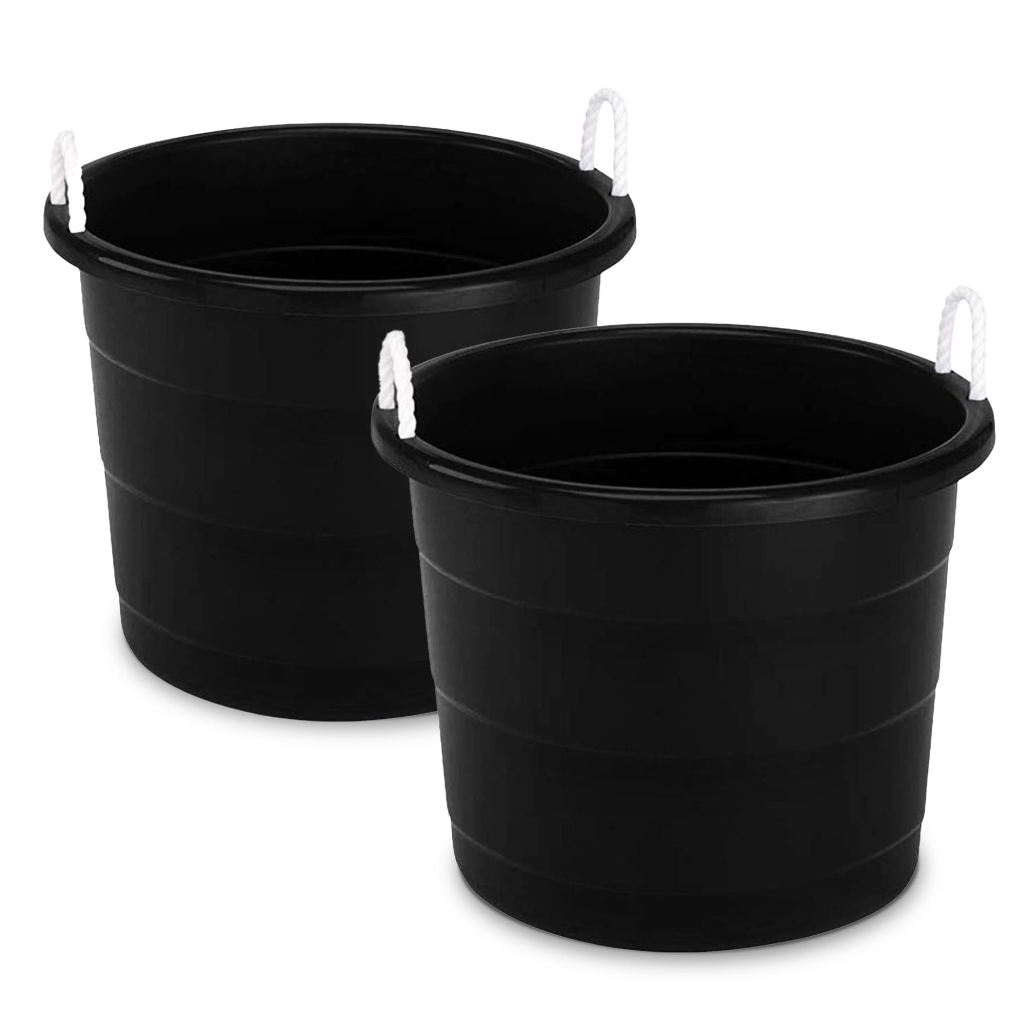 Homz 17 Gallon Plastic Large Utility Rope-Handled Storage Bucket