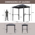 thumbnail image 6 of 5FT x 8FT Single Hardtop Iron-Roof Aluminum Frame BBQ Gazebo for Outdoor Cooking, 6 of 9