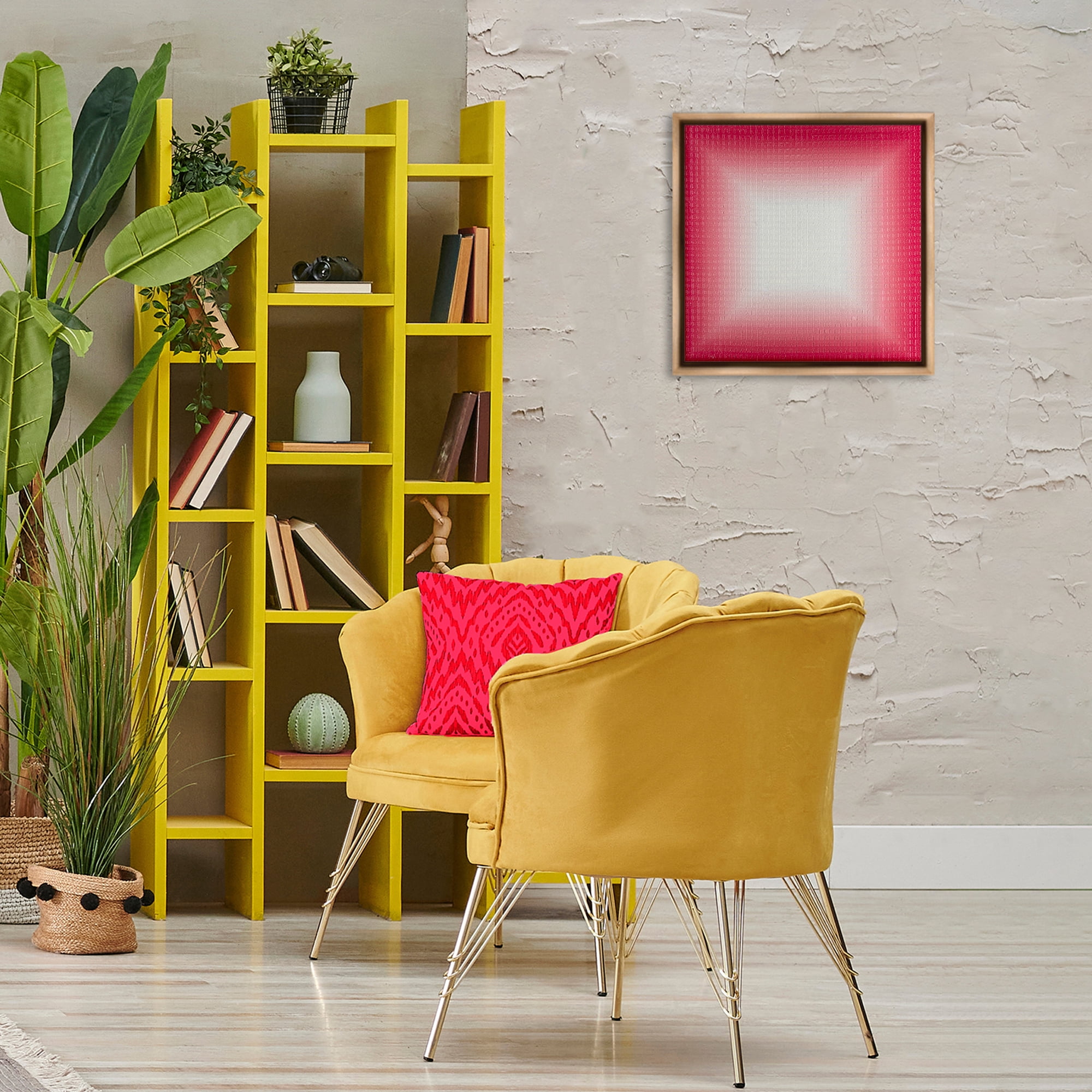 Stupell Industries Red Ombre Fade Abstract Painting Brown Floater Framed Canvas Art Print Wall Art, 18 x 18