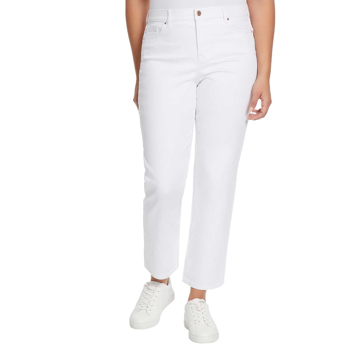 Ella Moss Ladies' Straight Mid-Rise Ankle Jeans, White