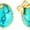 blue, variant on Natural Stone Earrings Easter Egg Earrings Cute Tiny Studs Gold Plated Bow Studs Fashion Holiday Jewelry