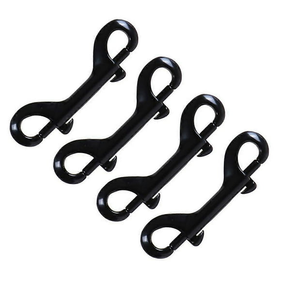 Double Ended Bolt Snap Hooks Double End Heavy Duty Trigger Snaps Lobster Clasp Snap Hook Bolt Snaps Fastener Clip - Black 4 PCS