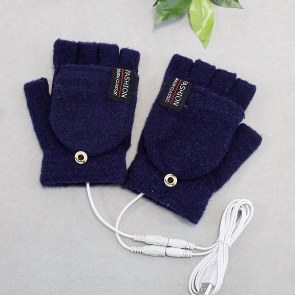 USB Heated Gloves for Men and Women, Rechargeable Battery Powered Winter Gloves with Heating Pads, Touchscreen Fingerless Mittens for Typing, Arthritis, Outdoor Activities, Cold Weather Hand Warmers