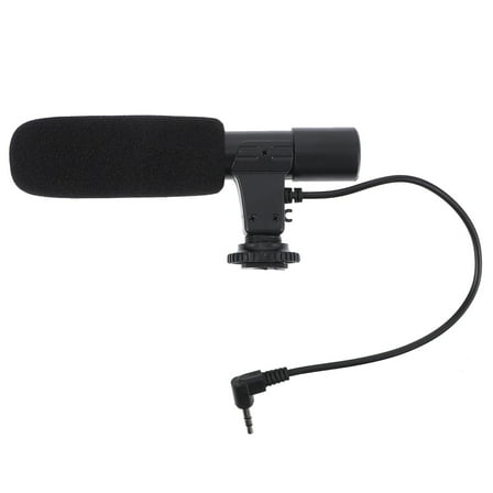 Raindrops Black Camera Microphone for SLR Camera with High Sensitivity and 3.5mm Jack