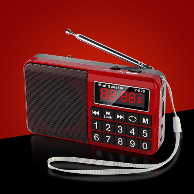 Radio portátil FM / AM (MW) / SW / USB / Micro-SD / MP3, estación de radio con botones grandes y pantalla grande, radio portátil recargable con batería de 1200 mAh (azul) Sin marca Otros accesorios de domótica