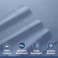 thumbnail image 5 of Soft Lightweight 400TC 100% Cotton Sateen Bed Sheet Set – 4-Piece King – Blue, 5 of 8