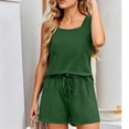 thumbnail image 3 of Matching Sets Women Clothing Casual Crew Neck Sleeveless Tank Top and Shorts with Pocket Summer 2 Piece Travel Outfits, 3 of 7