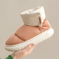 thumbnail image 2 of Zapatillas de mujer acolchadas de algodón para invierno, para interior de casa, con forro polar, térmicas, antideslizantes, botas de nieve gruesas para hombre, 2 of 5