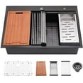 thumbnail image 5 of PROOX 33'' Single Bowl Stainless Steel Drop-In Kitchen Sink with 2 Faucet Holes, 5 of 7