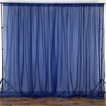 BalsaCircle 10 feet x 10 feet Sheer Voile Backdrop Drapes Curtains 2 Panels 5x10 feet Wedding Party Navy Blue