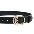 thumbnail image 2 of Earnda Women Leather Belts Fashion Ladies Waist Gold Buckle Belt Black Small, 2 of 5