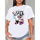 thumbnail image 1 of Floral Ice Skate Print Black Women's Casual Fashion T-Shirt, Round Neck Short Sleeve, Polyester - Machine Washable, 1 of 7