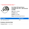 thumbnail image 2 of Front Right ABS Speed Sensor - Compatible with 1995 - 2003 Chevy S10 RWD 1996 1997 1998 1999 2000 2001 2002, 2 of 2