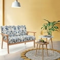 thumbnail image 4 of Gymax Modern Fabric Loveseat Sofa Couch Upholstered 2-Seat Wood Armchair Blue Floral, 4 of 10