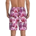 thumbnail image 3 of Kdxio Orchids Flowers Print Mens Sleep Shorts Bottoms Soft Comfy Pajama Wear Pants with Drawstring Pockets, 3 of 7
