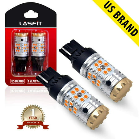 LASFIT 7440 W21W WY21W LED Turn Signal Light Blinker Bulbs with CANBUS Anti Hyper Flash, No Load Resistor Need, 2019 Upgraded Intelligent Temperature Control Version- Amber Yellow (Pack of (Best Led Headlights 2019)