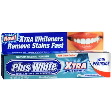 6 Pack - Plus White Dentifrice blanchissant Xtra Whitening Avec Peroxyde 2 oz