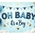 thumbnail image 4 of LUUFILx Baby Shower Backdrop for Baby Boy Banner with Balloons and Footprints Ideal for Party Decorations Photography Backgrounds Wall Banner Occasion, 4 of 8
