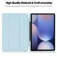 thumbnail image 5 of ELEHOLD Tri-Fold Folio Case for Samsung Galaxy Tab S10+ ,with Auto Wake/Sleep Kickstand Function Pen Holder Shockproof Protective Leather Cover, Blue, 5 of 10
