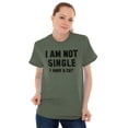 thumbnail image 4 of I am Not Single I Have a Cat Funny Women's Plus Size Graphic Tee Brisco Brands 2X, 4 of 5
