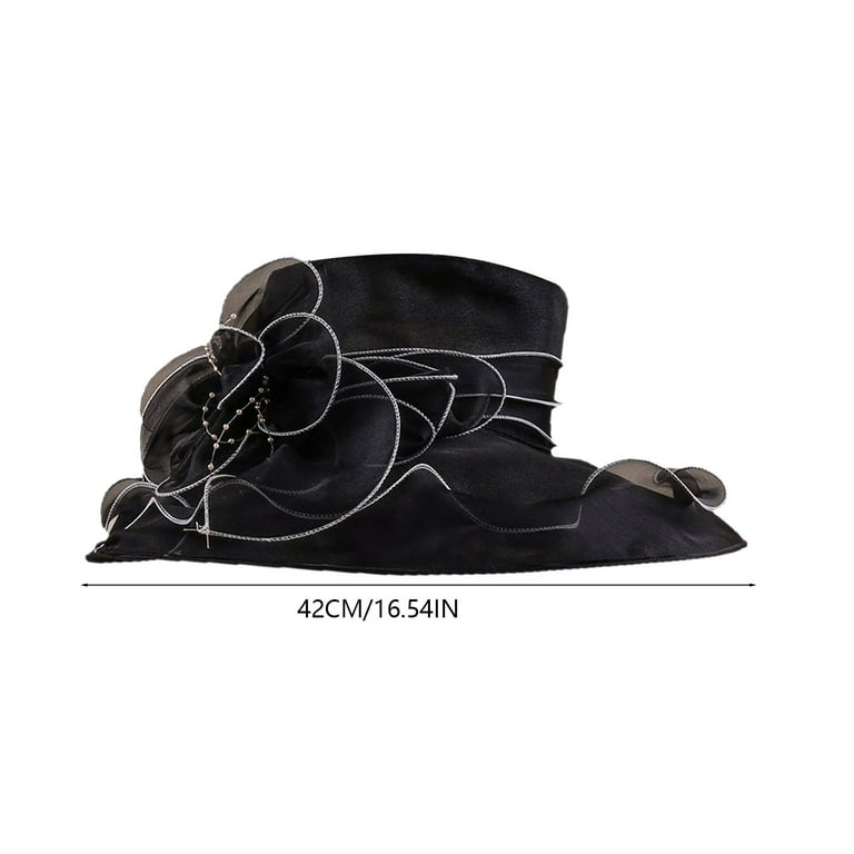 Derby Hats for Women, Classy Organza Sun Hat, Black Women main image 3
