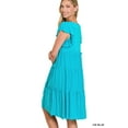 thumbnail image 3 of Zenana Women's Plus Size Ruffle Short Sleeve Tiered Midi A-Line Swing Summer Dress, 3 of 4