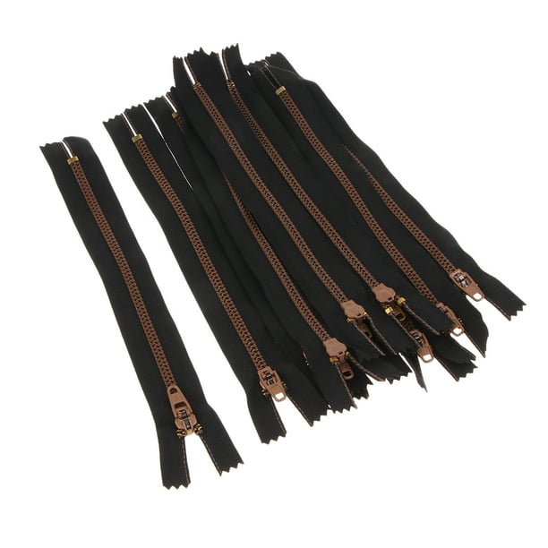 10 piezas de cremalleras invisibles cerradas para manualidades, accesorios para proyectos. Negro