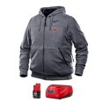 thumbnail image 1 of Milwaukee M12 Gray Heated Hoodie Kit with Battery, 1 of 5
