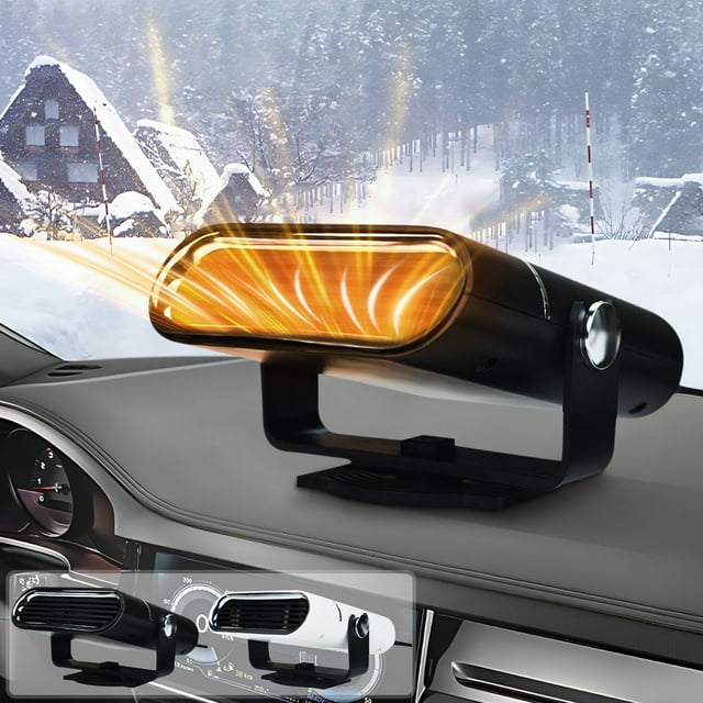 Xihbxyly Calentador de Coche de 12 V/24 V, Función de Descongelación Silenciosa, Calentamiento Rápido para Invierno, Ventilador Portátil para Verano, Fácil Instalación En El Tablero, Apto para Coches