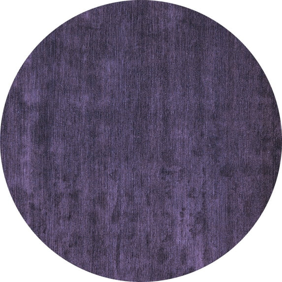 Ahgly Company Indoor Round Abstract Blue Modern Area Rugs, 4' Round