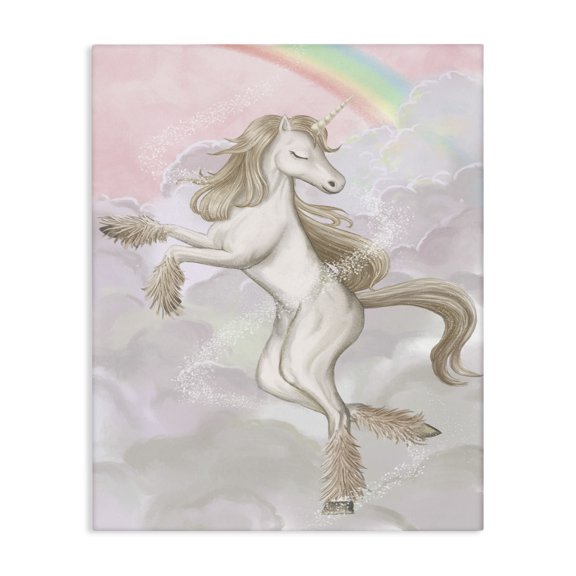 Stupell Industries Eclectic Glam Unicorn Sparkle Rainbow Canvas Art, 16 x 20, by Ziwei Li