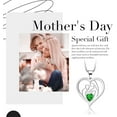 thumbnail image 5 of LONAGO 925 Sterling Silver Mom Birthstone Necklace for Women Heart Birthstone Necklace I Love You Mom Gifts Mother's Day Gifts Jewelry for Grandmother Wife,18"+2" Inches, 5 of 10