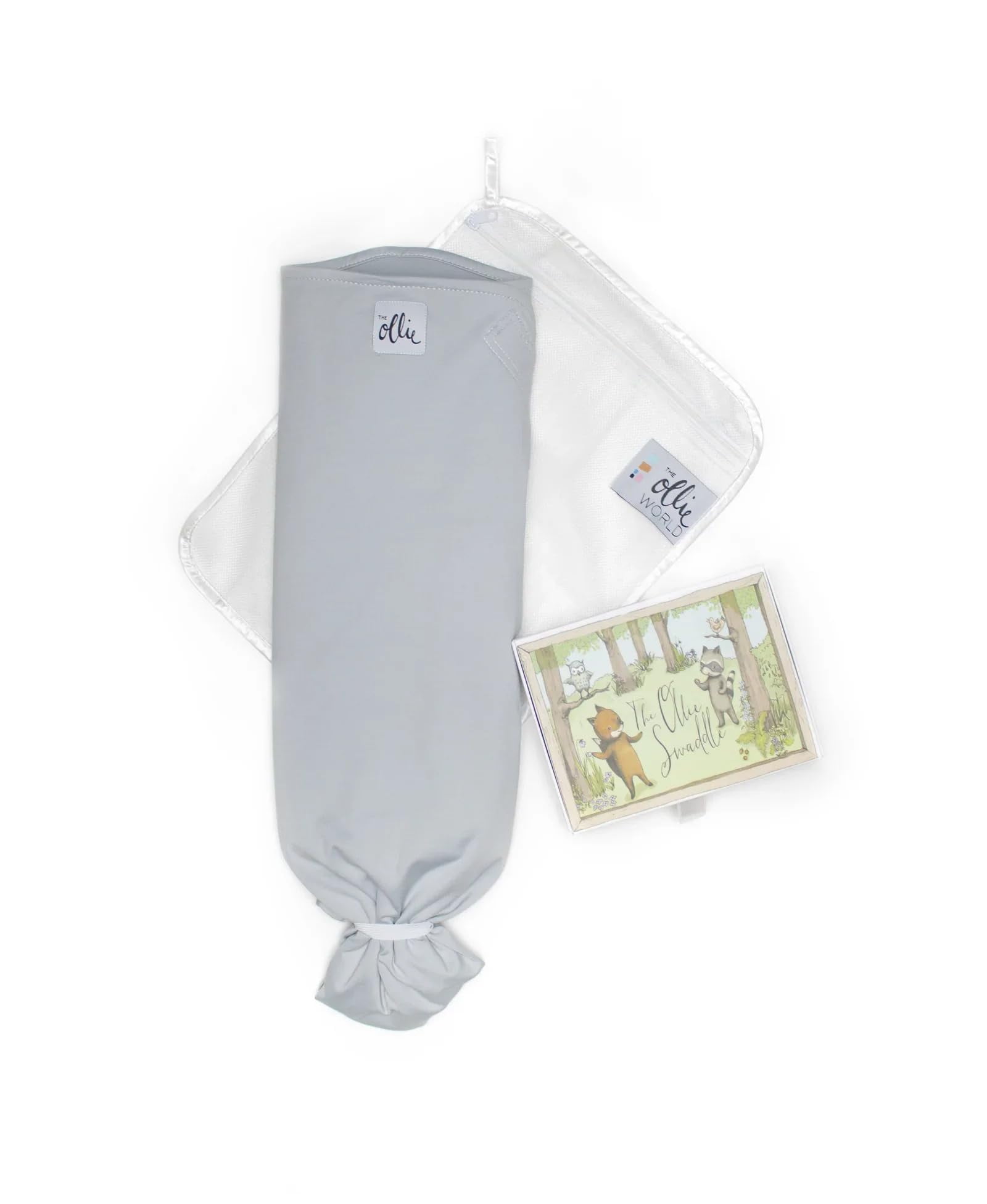 The Ollie Swaddle -- Helps to reduce the Moro (startle) reflex -- Made from a custom designed moisture-wicking material (Stone)