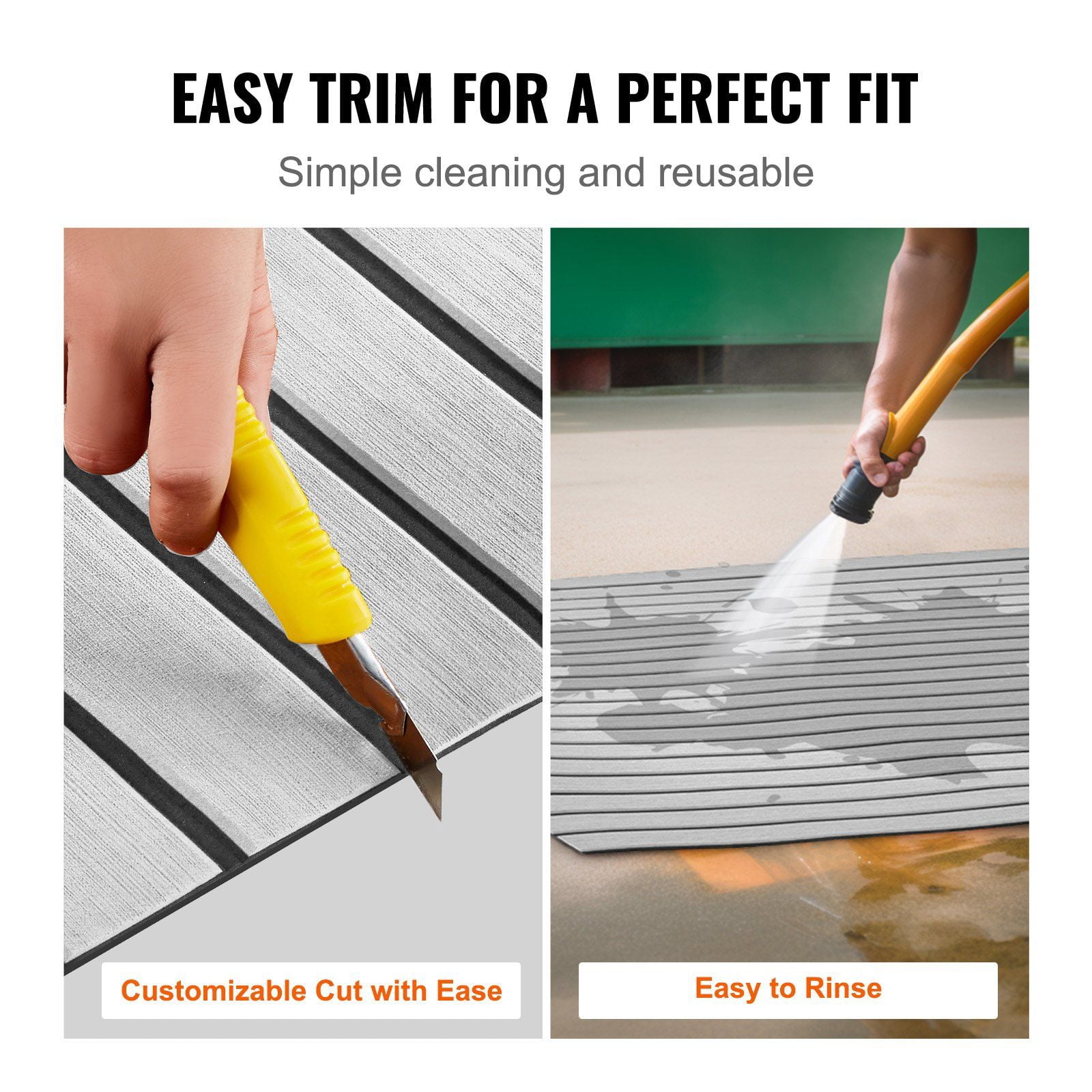 CAFORKP Self-Adhesive Boat Flooring, EVA Foam Non-Slip Decking for Pontoon & Kayak
