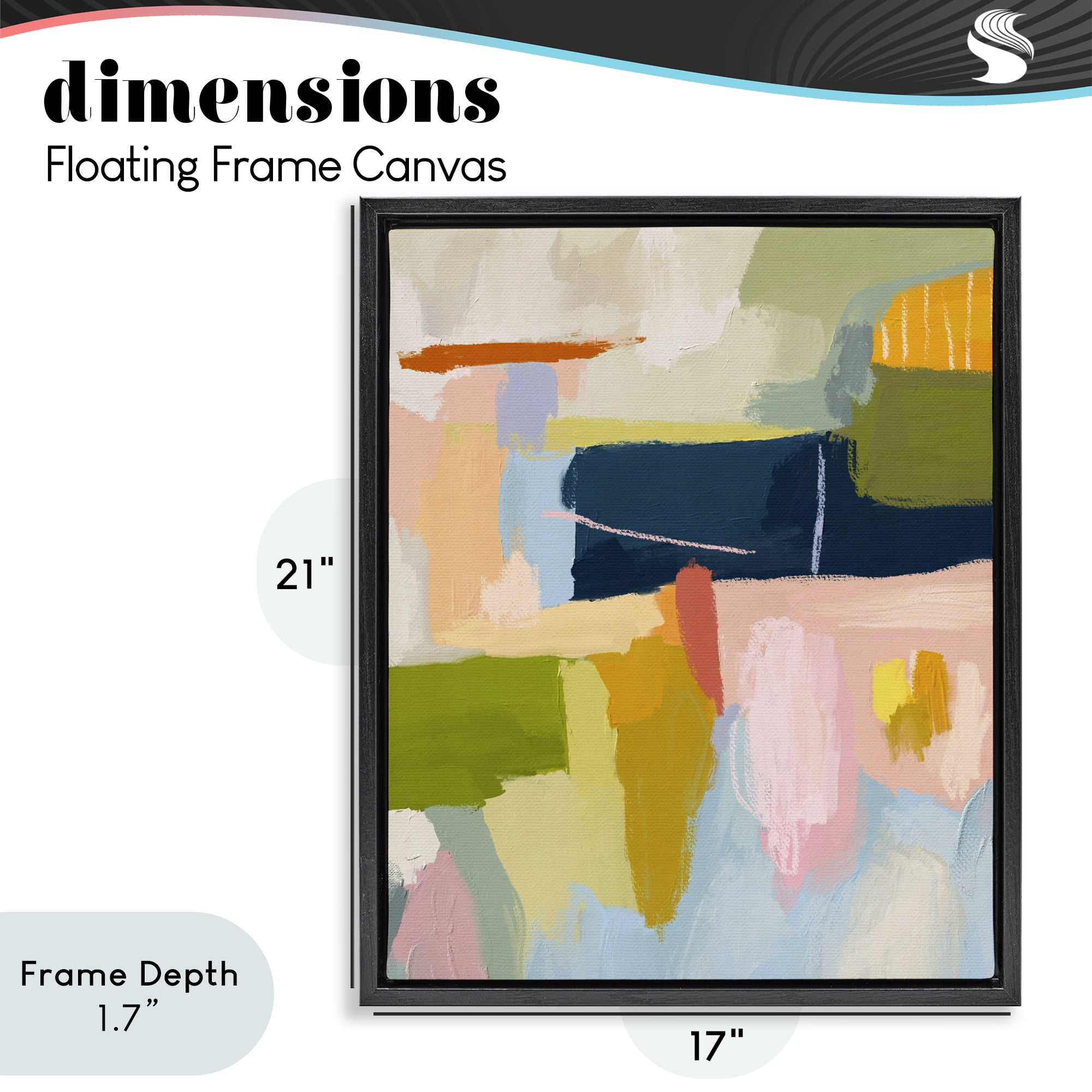 Stupell Industries Pastel Wonder Smattering Black Framed Floater Canvas Wall Art, design by Lisa Nohren