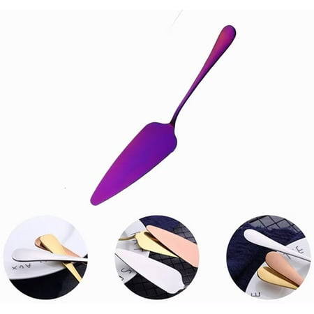 

Pie Server Spatula Cake Server(8.74 inch Long) Stainless Steel Cake Pie Pastry Servers Purple