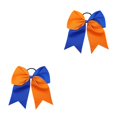 thumbnail image 4 of Maoww Large Hair Band Bow Knot Elastic Color Matchig Adjustable Preppy Style Ponytail Holder Hairs Rope Scrunchies Blue+Orange Blue+Orange 2Set, 4 of 6