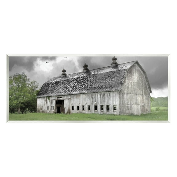 Stupell Farmland Barn Overhead Clouds Landscape Photography Wall Plaque Unframed Art Print Wall Art