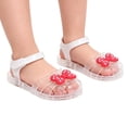 thumbnail image 2 of Gyujnb Girls' Cute Bow Decor Jelly Sandals Soft Sole Adjustable Strap Closed Toe Summer Beach Shoes, Closed Toe Flat Heel,9-9.5 Years, 2 of 7
