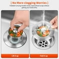 thumbnail image 6 of 3-in-1 Kitchen Sink Drain Strainer with Bounce Core - Universal Stainless Steel Drain Stopper 2-Pack, Easy to Install & Clean, Upgraded Design, 6 of 6