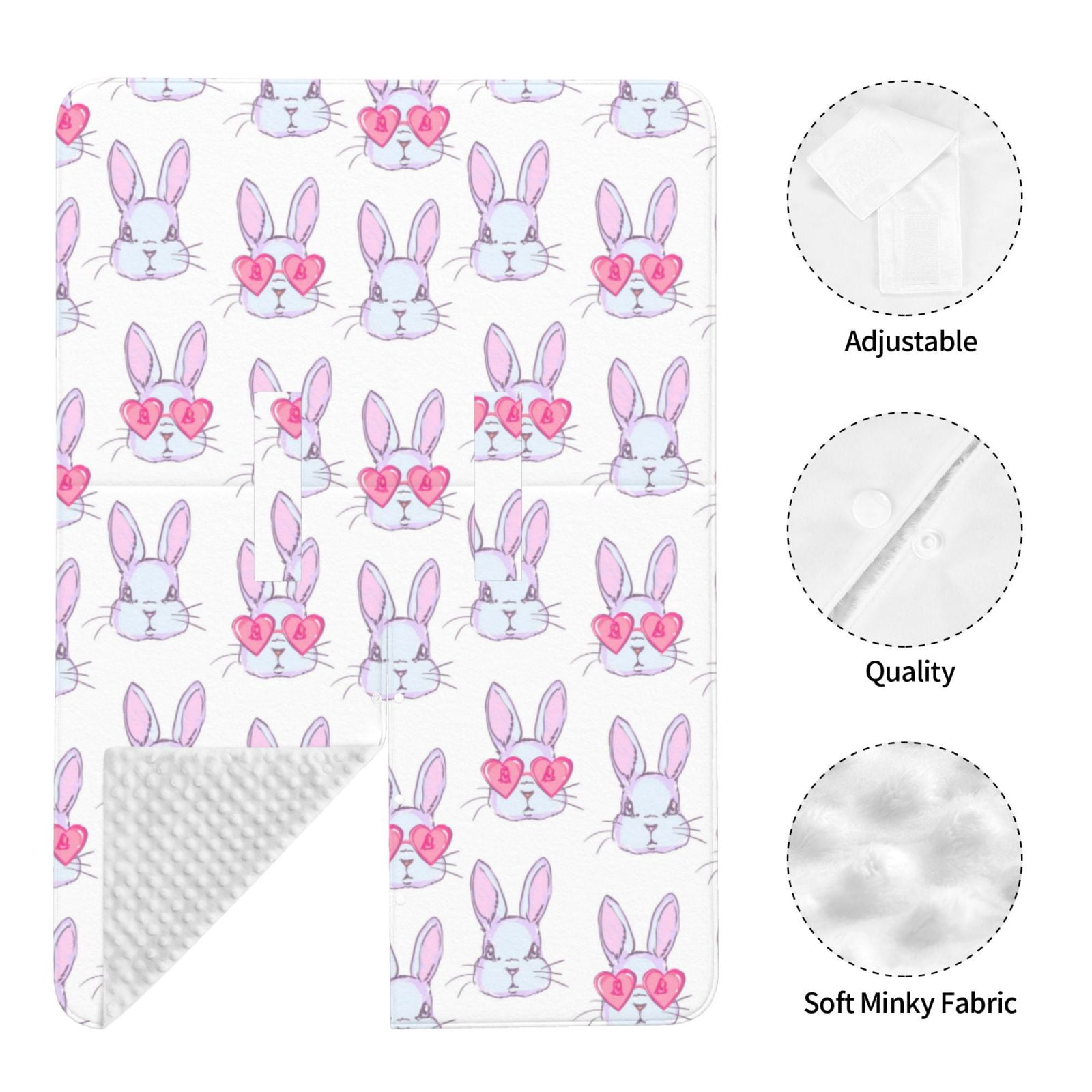 Naloa Heart Rabbit Baby Car Seat Cover, Breathable Baby Carrier Cover, Multiuse Baby Carrier Cover & Nursing Breastfeeding Cover