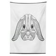 thumbnail image 3 of Ambesonne Bunny Tablecloth Rectangular Table Cover, Boho Art Hare, 60"x84", Charcoal Grey and White, 3 of 4