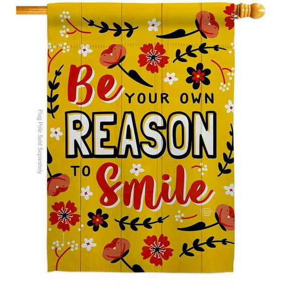 Ornament Collection H192696-BO 28 x 40 in. Reason To Smile Sweet Life Expression Double-Sided Decorative Vertical House Flags - Decoration Banner Garden Yard Gift